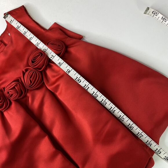 Maggie & Zoe Baby Girls Red Dress 18 Months Rosettes Bow Party Holiday Christmas - Picture 8 of 12